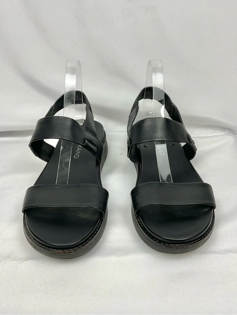 Cole Haan ZERØGRAND Sandals Meritt Black Leather Double Band Slingback Sz 10